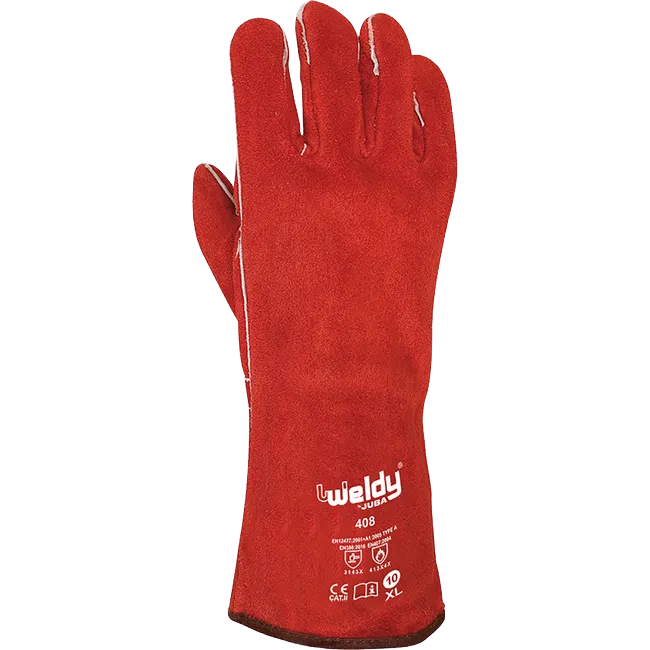 GUANTE SOLDADOR ROJO/GRIS -16" # F