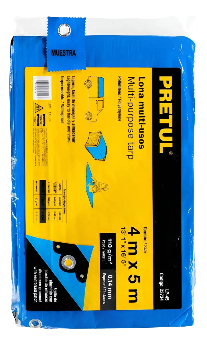 LONA AZUL LIVIANA 12' x 16'