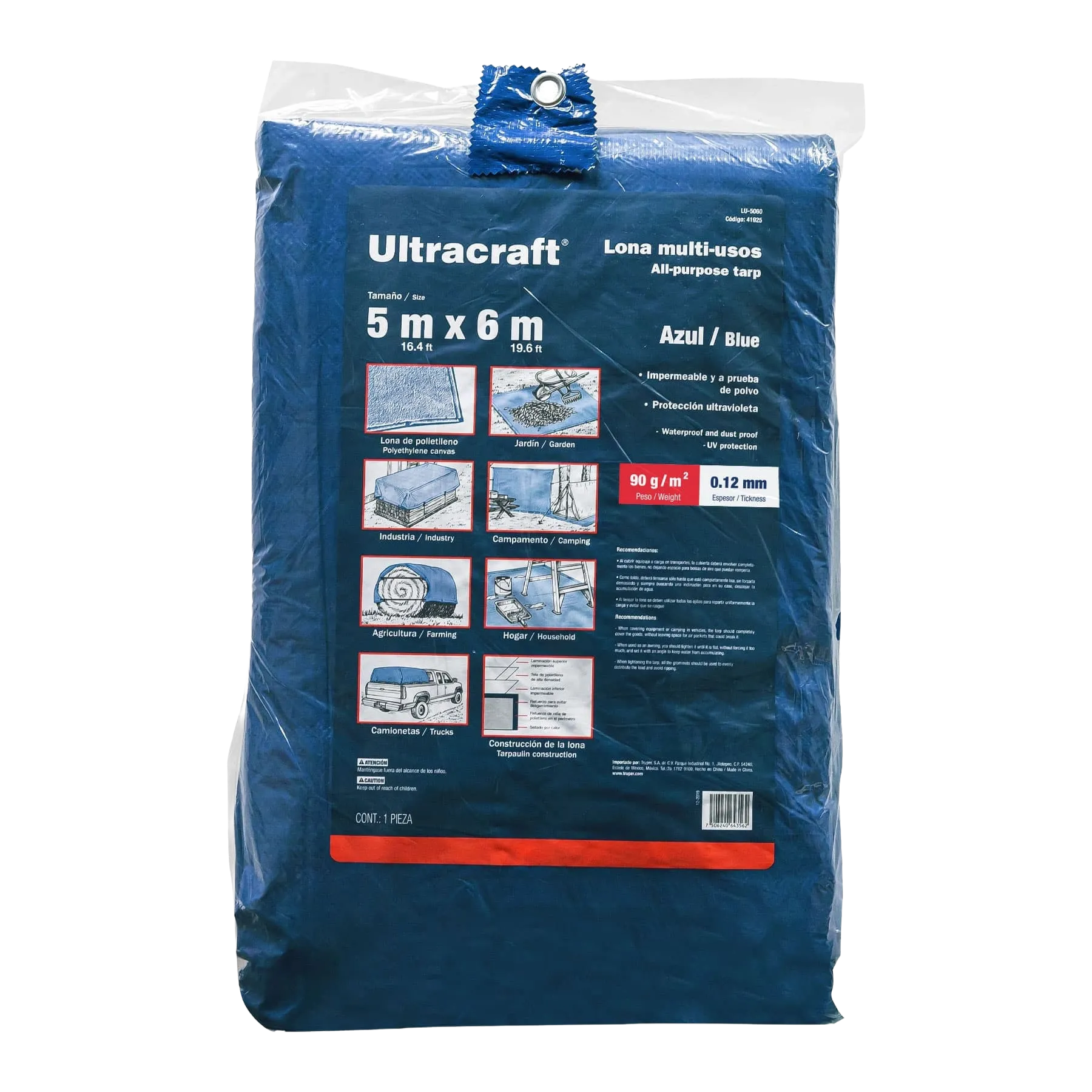 LONA "ULTRA" 5x6 MT. AZUL LU-5060
