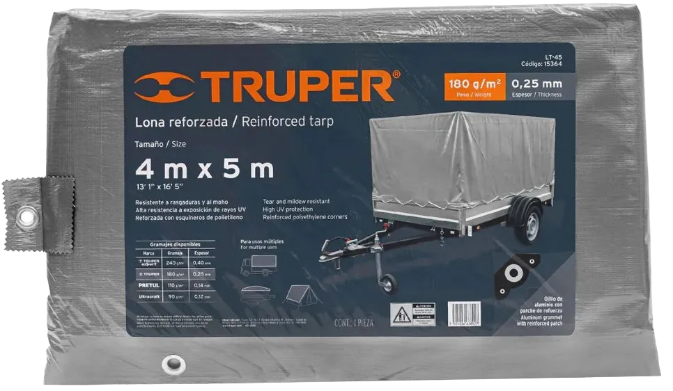 LONA REFORZADA 12'x 16' TRUPER